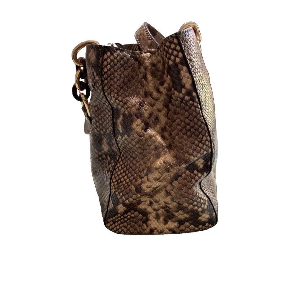 Michael Kors Cynthia Medium Satchel Python Leather Purse EUC Includes Dust Bag - Picture 4 of 9